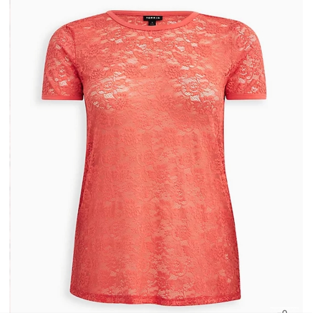 Torrid Coral Lace Blouse